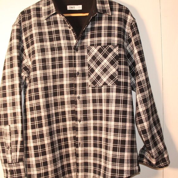 Senma Men’s Casual Check Flannel Button Up Shirt - Picture 2 of 9